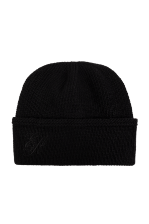 Wool hat with embroidered logo