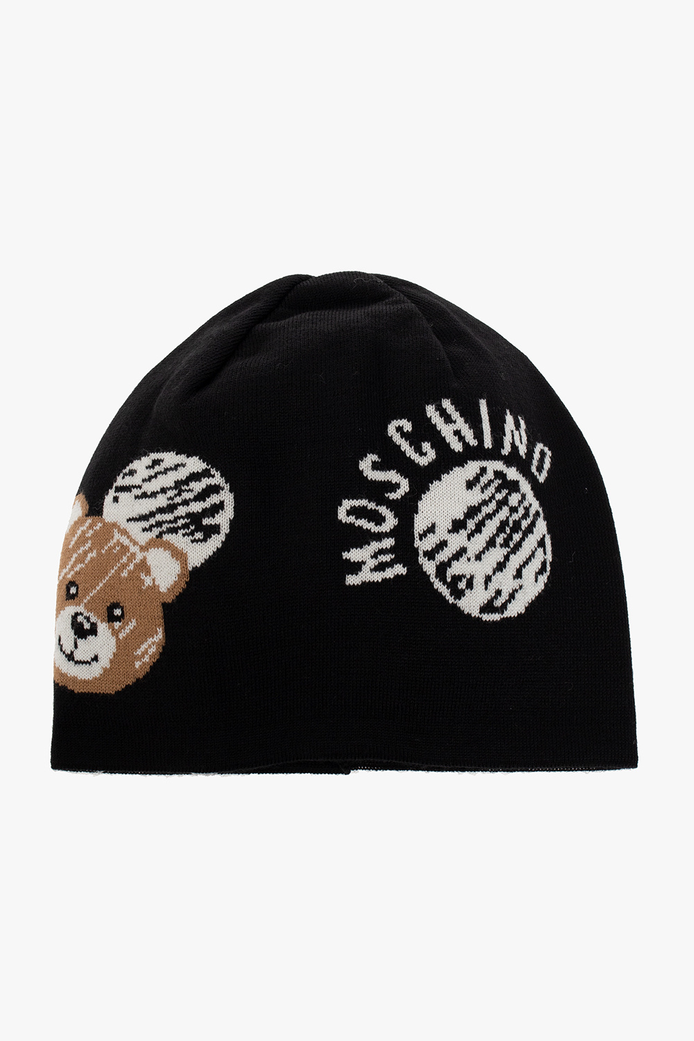 Moschino Kid hat in wool blend with jacquard Teddy