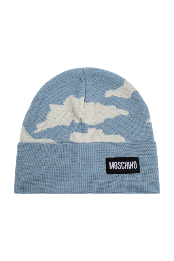 Moschino Mütze mit Logo-Aufnäher