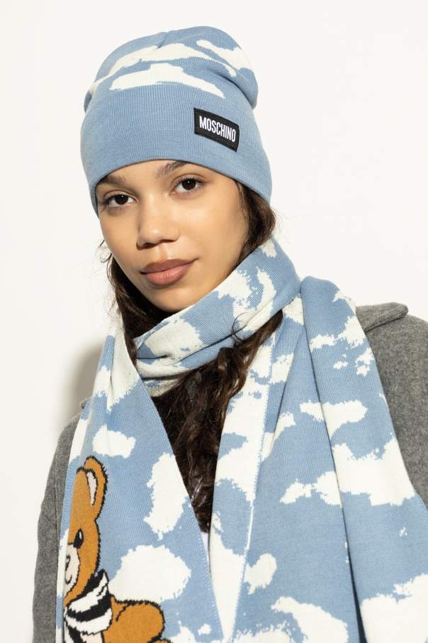 Moschino Mütze mit Logo-Aufnäher