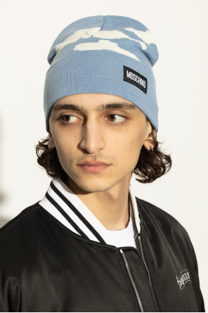 Moschino Mütze mit Logo-Aufnäher