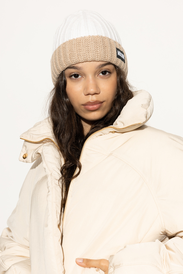 Moschino Mütze mit Logo-Aufnäher