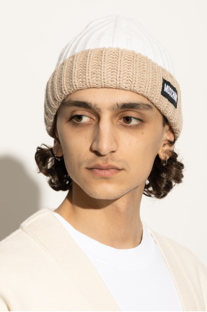 Moschino Mütze mit Logo-Aufnäher