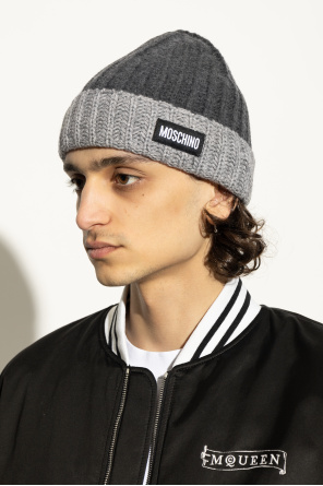Moschino Mütze mit Logo-Aufnäher