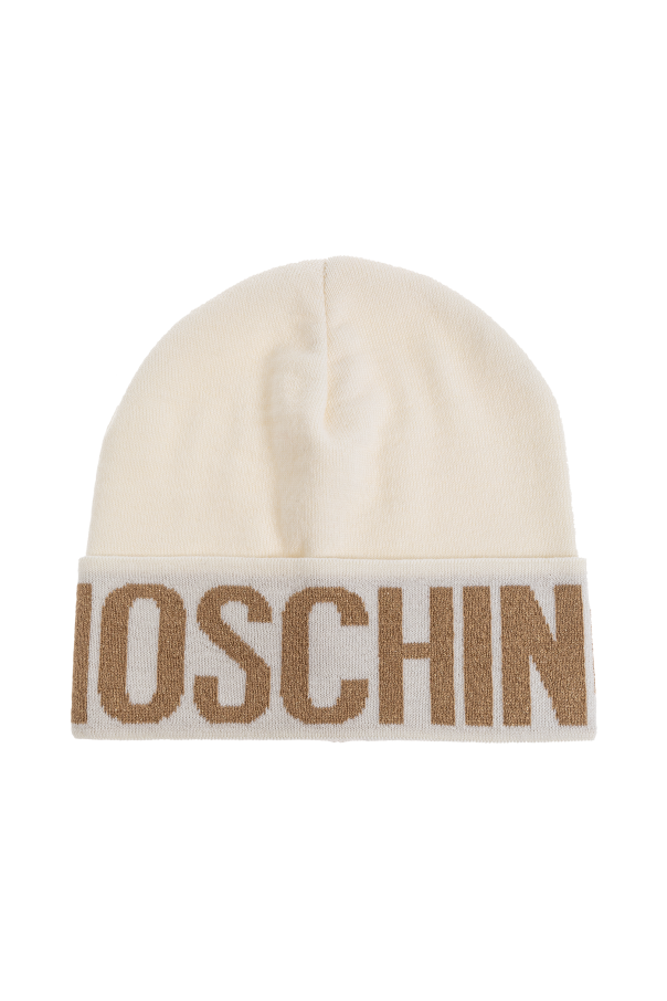 Moschino Mütze mit Logo und Lurex-Garn