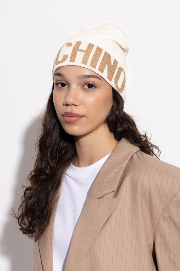 Moschino Mütze mit Logo und Lurex-Garn