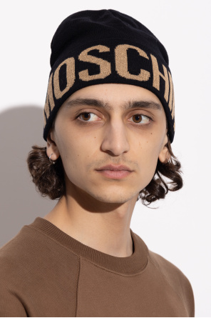 Moschino Mütze mit Logo und Lurexgarn