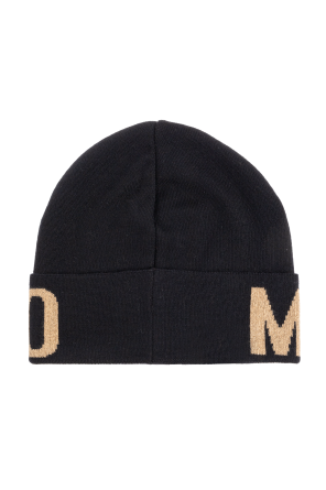 Moschino Mütze mit Logo und Lurexgarn