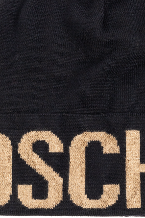 Moschino Mütze mit Logo und Lurexgarn