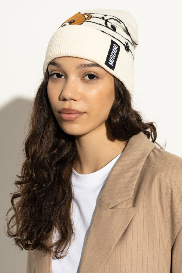 Moschino Mütze mit charakteristischem Bärenmotiv