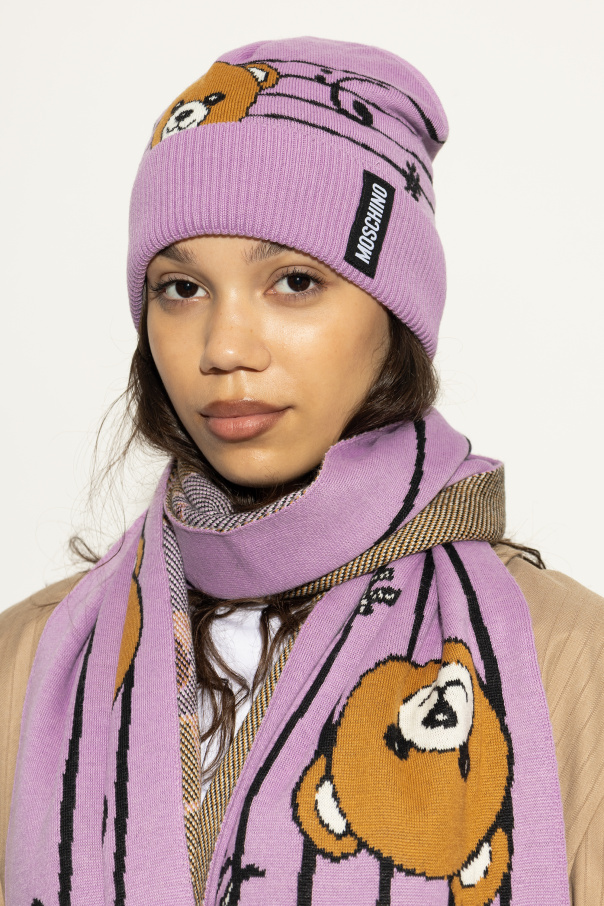 Moschino Mütze mit charakteristischem Bärenmotiv