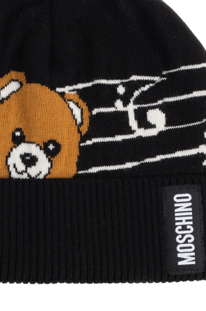 Moschino Mütze mit charakteristischem Bärenmotiv