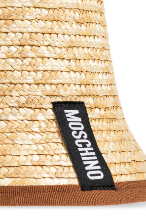 Moschino Sombrero de paja con parche con logo