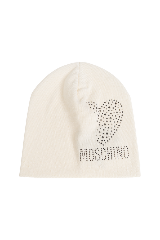 Wool beanie with shimmering sequins od Moschino
