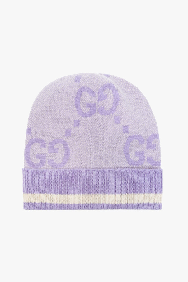 gucci studs Cashmere beanie with monogram