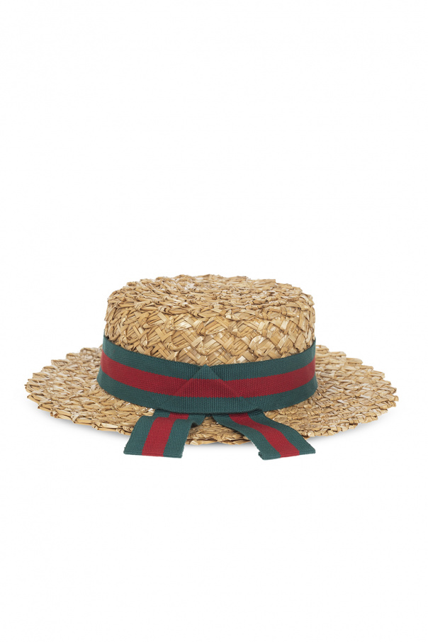 Gucci Kids beanie hat with Web motif