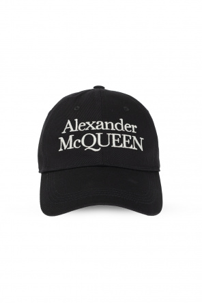 Alexander McQueen logo-print fringed scarf