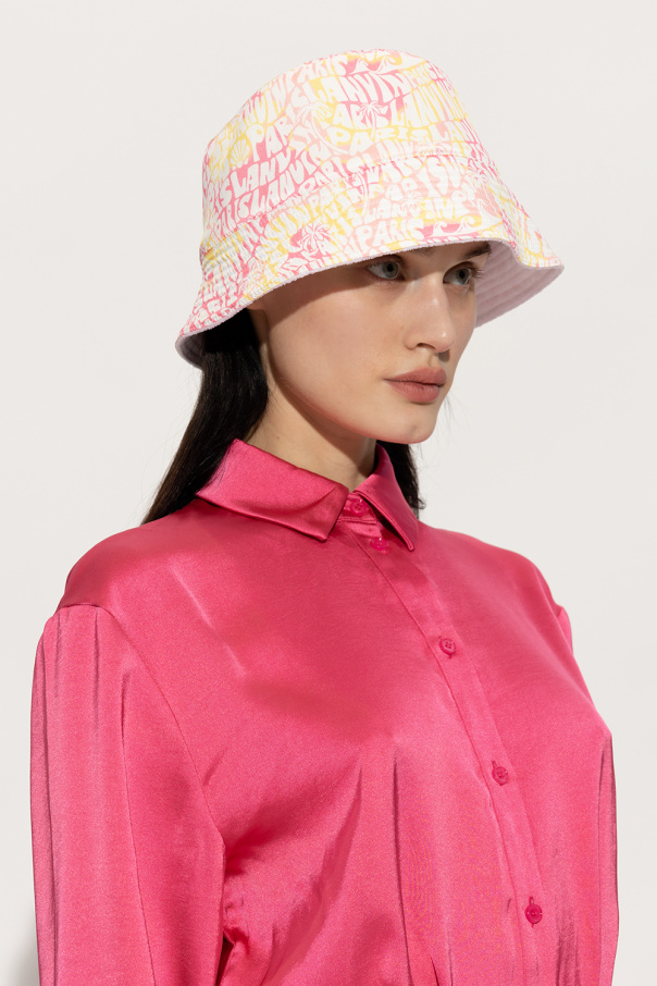 Lanvin My Accessories London straw boater hat with gingham trim