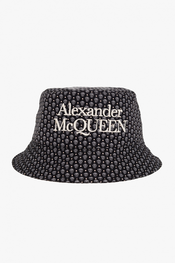 Alexander McQueen adidas Originals 'Logomania' repeat Boys reversible bucket hat in black and pink