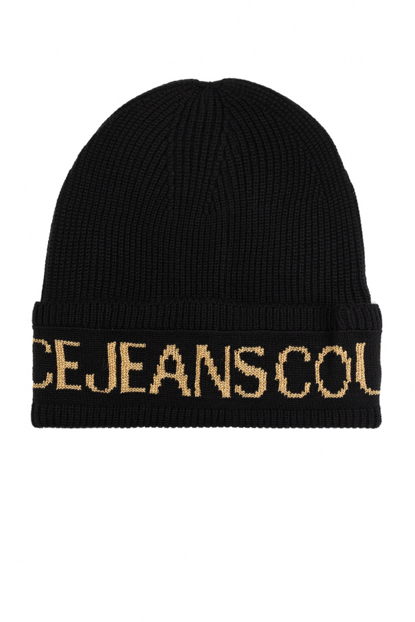 Versace Jeans Couture logo printed beanie hat