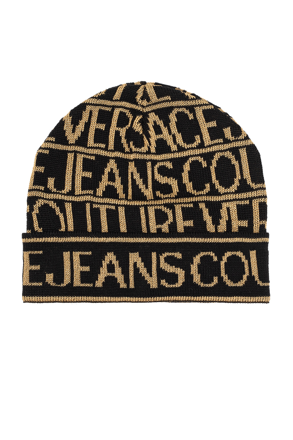 Versace Jeans Couture Ribbed knit hat with logo