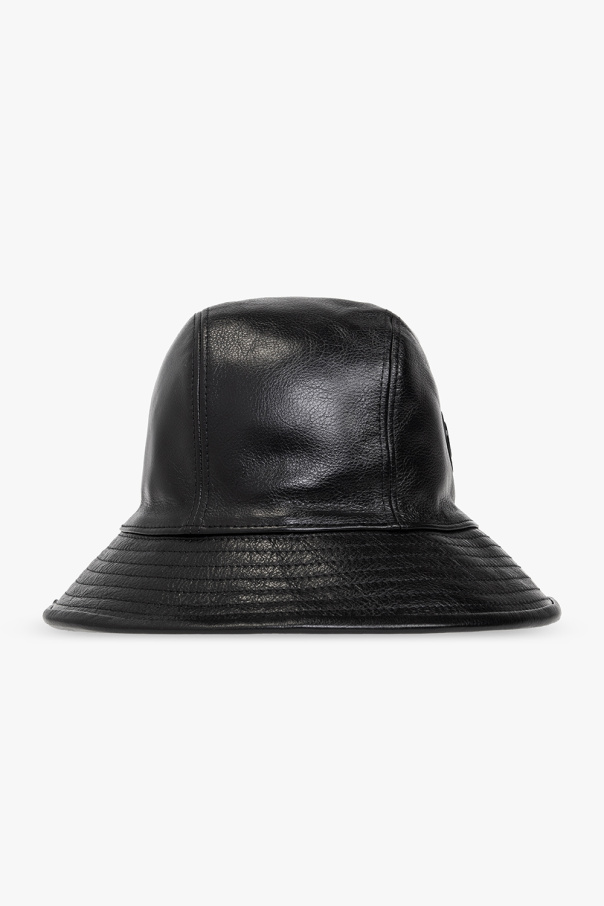 Gucci Leather bucket hat with logo