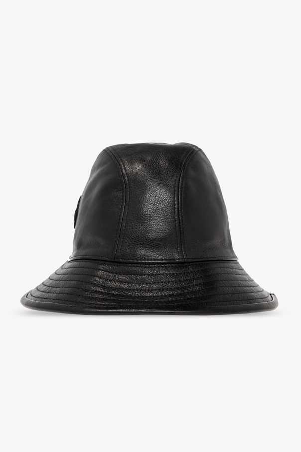 Gucci Leather bucket hat with logo