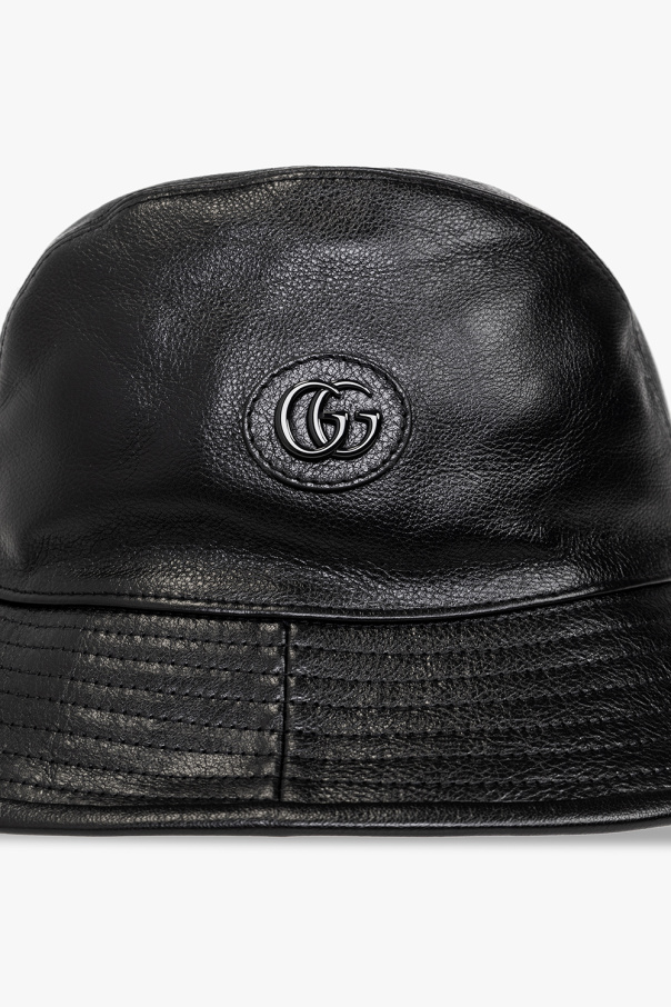 Gucci Skórzany kapelusz z logo
