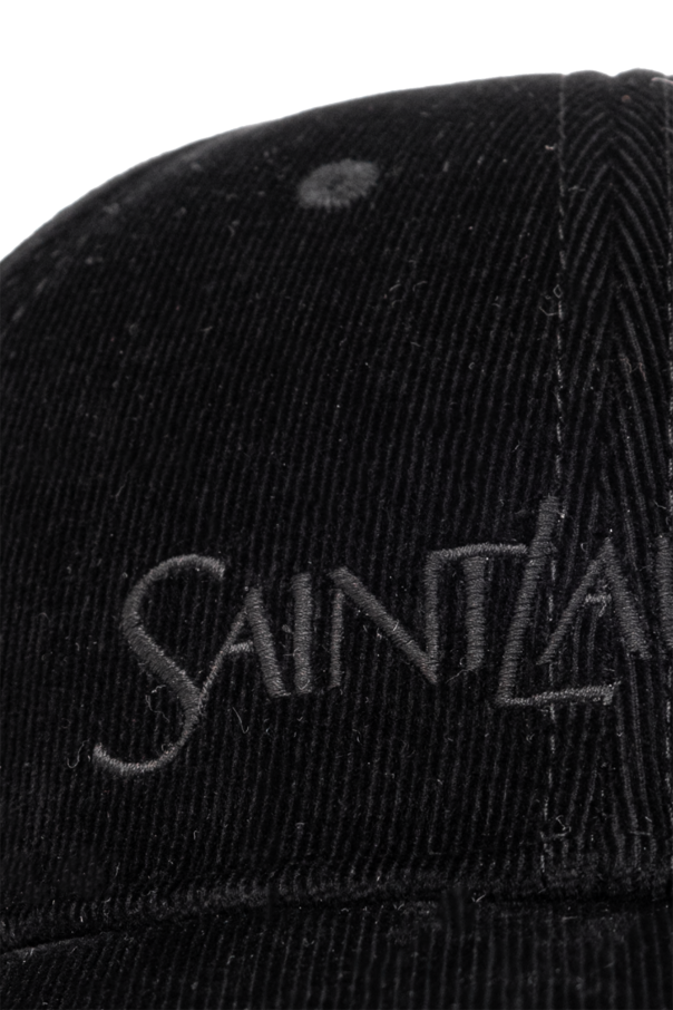 Saint Laurent Sztruksowa czapka z daszkiem