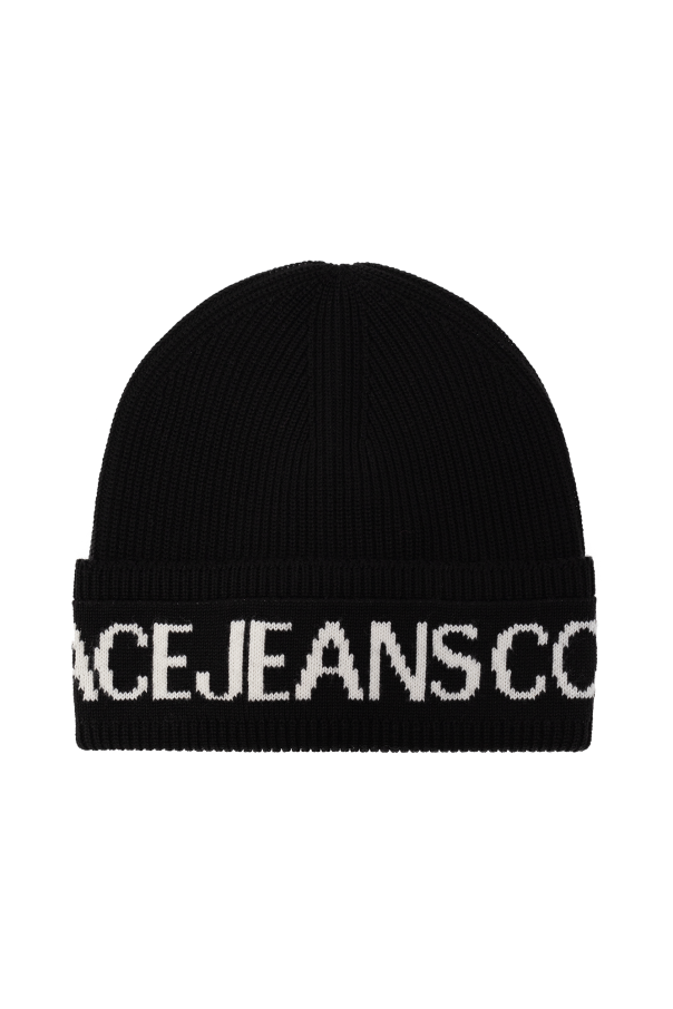 Versace Jeans Couture bleached rib beanie hat