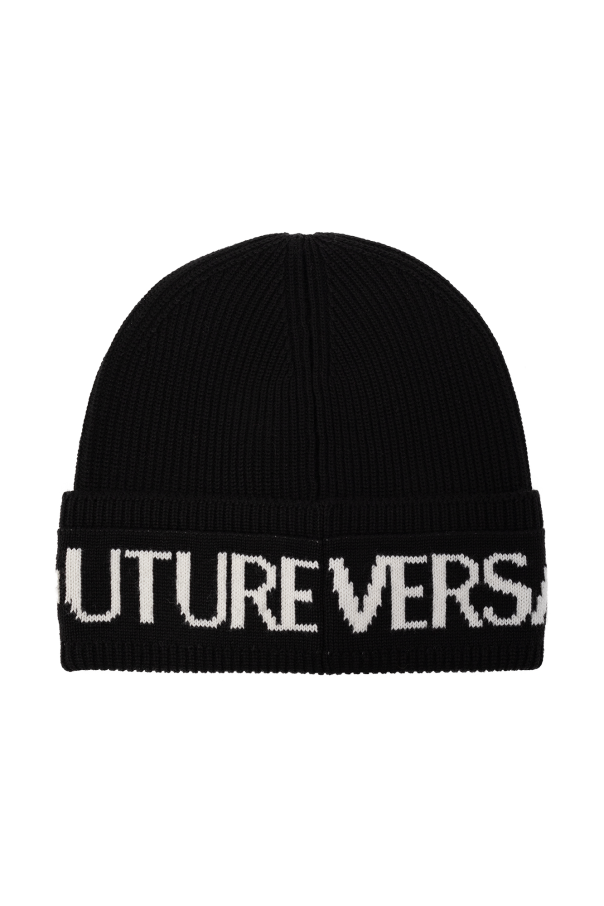 Versace Jeans Couture bleached rib beanie hat