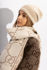 Gucci beige Cashmere beanie with monogram