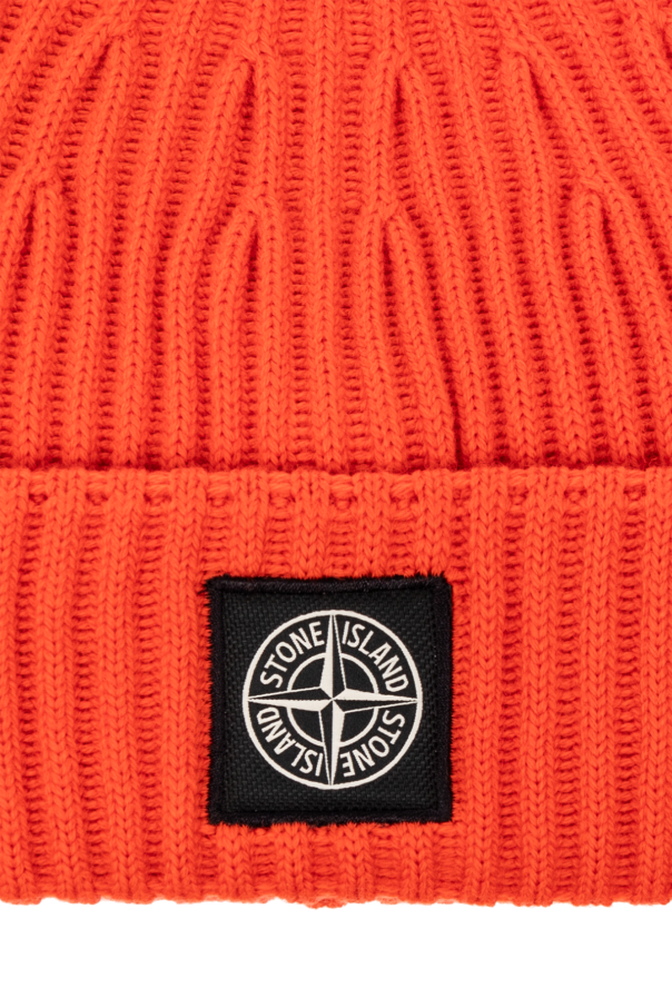 Stone Island Beanie with logo patch