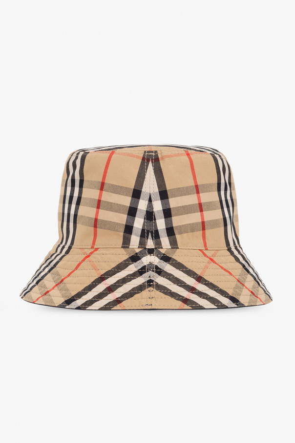Burberry Kids Brown straw logo cap from RUSLAN BAGINSKIY featuring logo to the front and a stiff brim