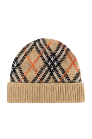 Hat with check pattern