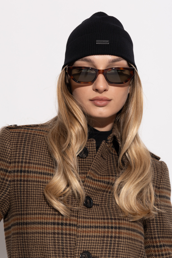 Saint Laurent Wool beanie with logo patch