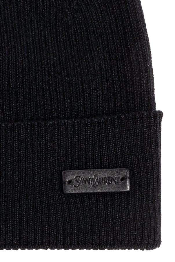Saint Laurent Wool beanie with logo patch
