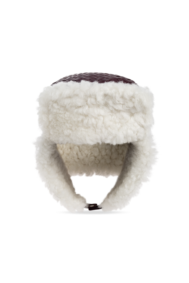 Leather cap with ear flaps od Bottega Veneta