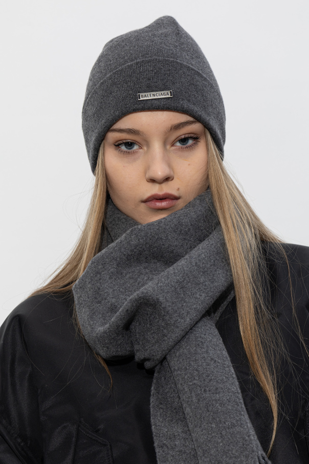Balenciaga Kaschmirmütze mit Logo