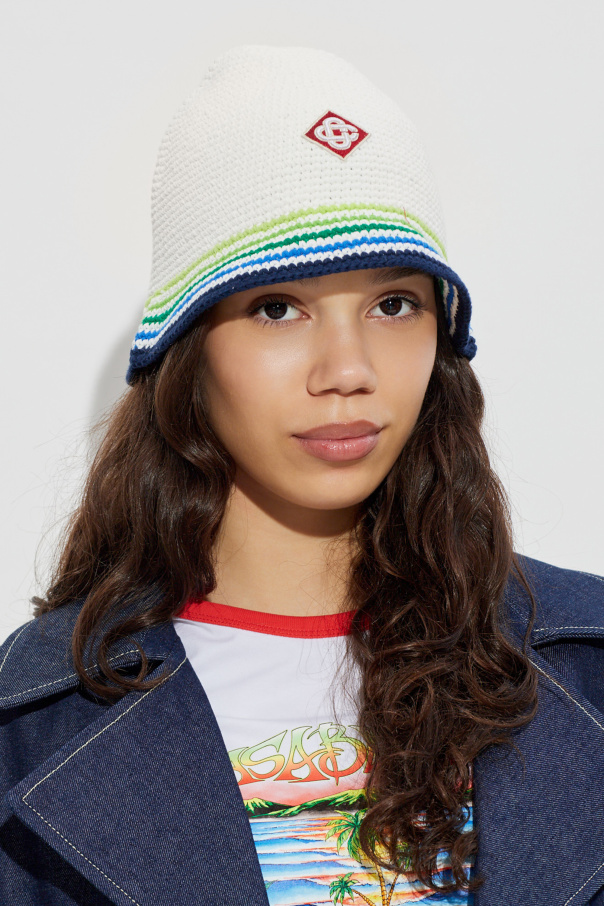 Casablanca Chapéu com patch de logótipo