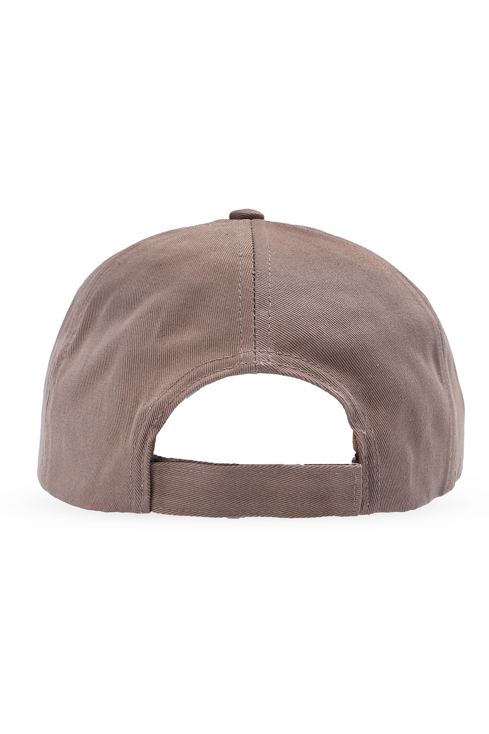 Ganni pegador cursive suede snapback cap sand