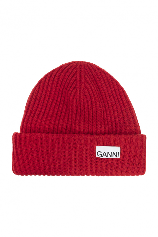 Ganni The North Face Logo Box Cuffed Beanie Hat