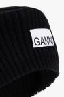 Ganni BLACK Beret with logo