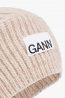 Ganni beige Beret with logo