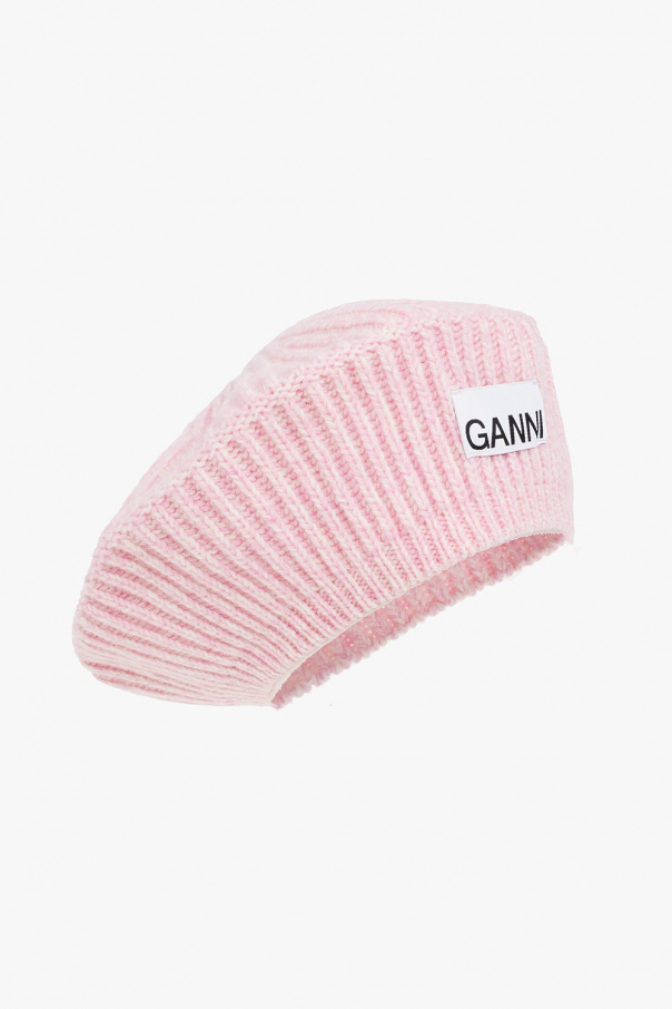 Ganni wool-cashmere blend forms this super-snug navy beanie hat from
