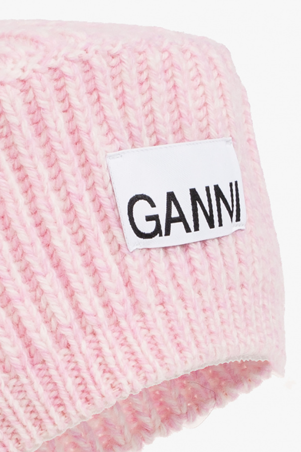 Ganni wool-cashmere blend forms this super-snug navy beanie hat from
