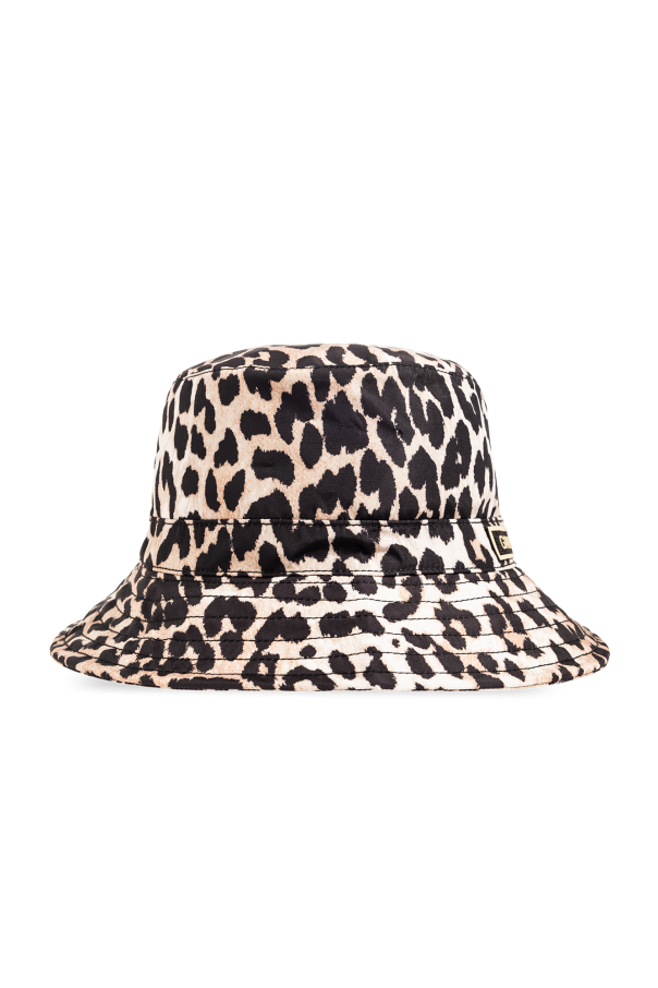 Ganni Leopard print Lager hat
