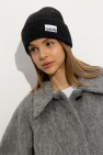 Ganni GREY Beanie with logo