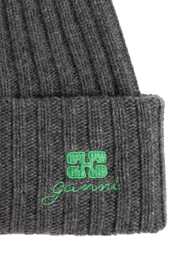 Ganni Czapka z wyszytym logo