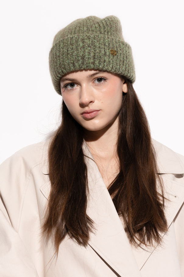 Ganni Wool beanie with logo
